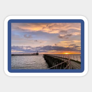 January Sunrise at the end of the pier Sticker